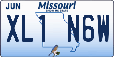 MO license plate XL1N6W