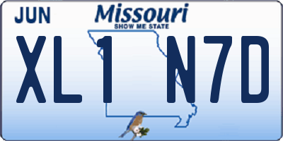 MO license plate XL1N7D