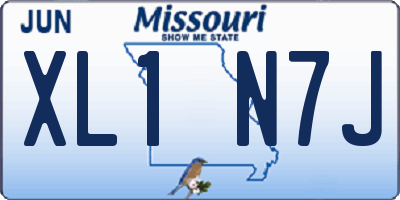MO license plate XL1N7J