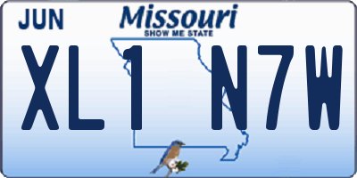 MO license plate XL1N7W