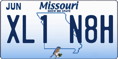 MO license plate XL1N8H