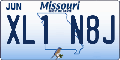 MO license plate XL1N8J