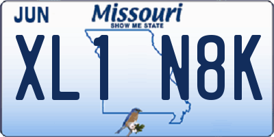 MO license plate XL1N8K