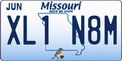MO license plate XL1N8M