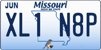 MO license plate XL1N8P