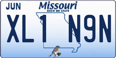 MO license plate XL1N9N