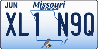 MO license plate XL1N9Q