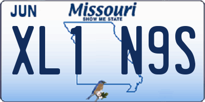 MO license plate XL1N9S