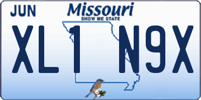 MO license plate XL1N9X