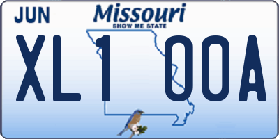 MO license plate XL1O0A