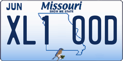 MO license plate XL1O0D
