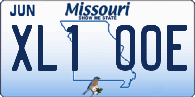 MO license plate XL1O0E