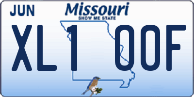 MO license plate XL1O0F