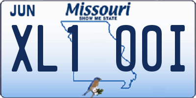MO license plate XL1O0I