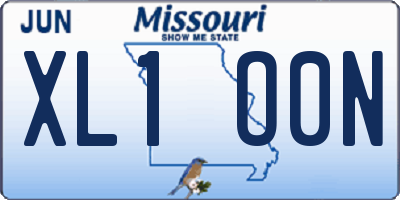 MO license plate XL1O0N