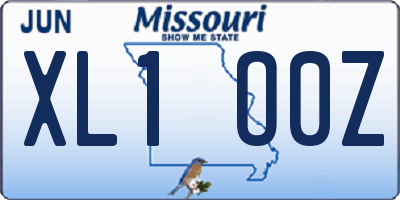 MO license plate XL1O0Z