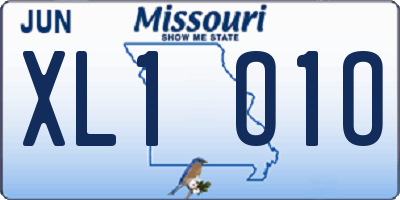 MO license plate XL1O1O