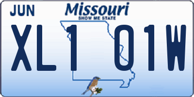 MO license plate XL1O1W