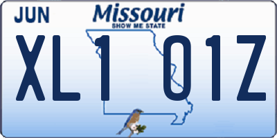 MO license plate XL1O1Z