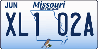 MO license plate XL1O2A