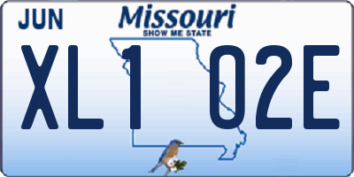 MO license plate XL1O2E