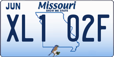 MO license plate XL1O2F