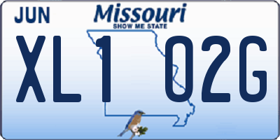 MO license plate XL1O2G