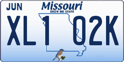 MO license plate XL1O2K