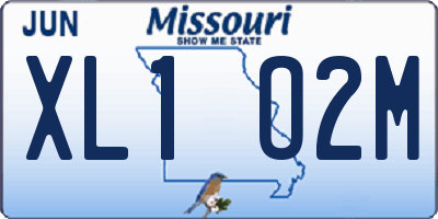 MO license plate XL1O2M