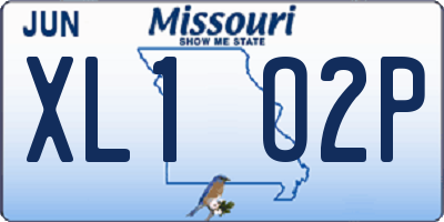 MO license plate XL1O2P