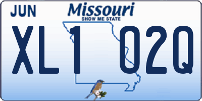 MO license plate XL1O2Q