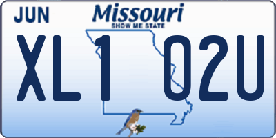 MO license plate XL1O2U