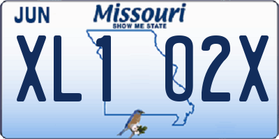 MO license plate XL1O2X