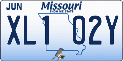 MO license plate XL1O2Y