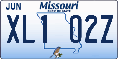 MO license plate XL1O2Z