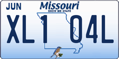 MO license plate XL1O4L