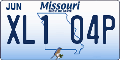 MO license plate XL1O4P