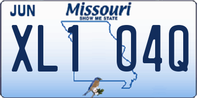 MO license plate XL1O4Q