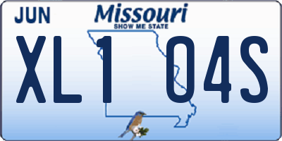 MO license plate XL1O4S