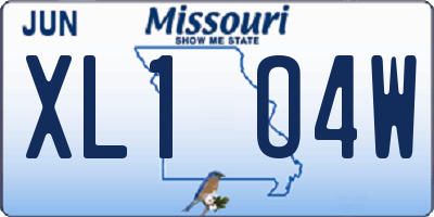 MO license plate XL1O4W