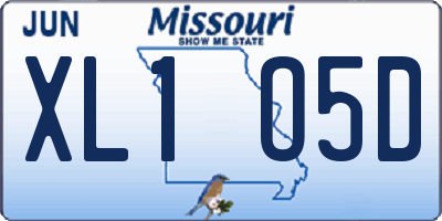 MO license plate XL1O5D
