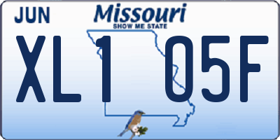 MO license plate XL1O5F