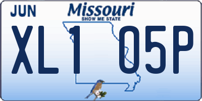 MO license plate XL1O5P