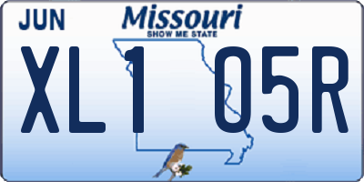 MO license plate XL1O5R