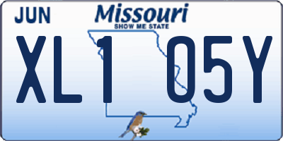 MO license plate XL1O5Y
