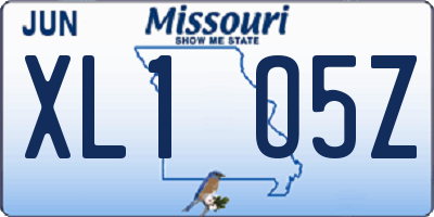 MO license plate XL1O5Z