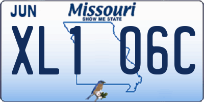 MO license plate XL1O6C