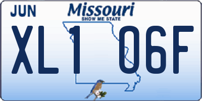 MO license plate XL1O6F