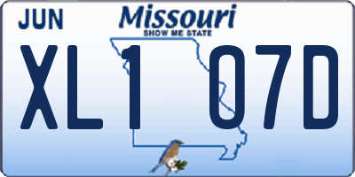 MO license plate XL1O7D