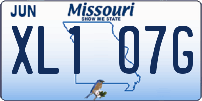 MO license plate XL1O7G
